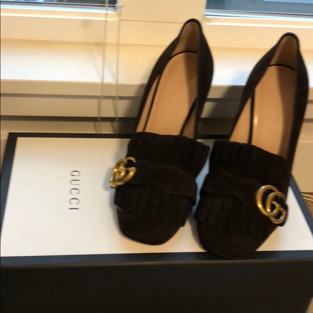 Gucci Marmont Dark Brown Pumps size 35.5 UNWORN